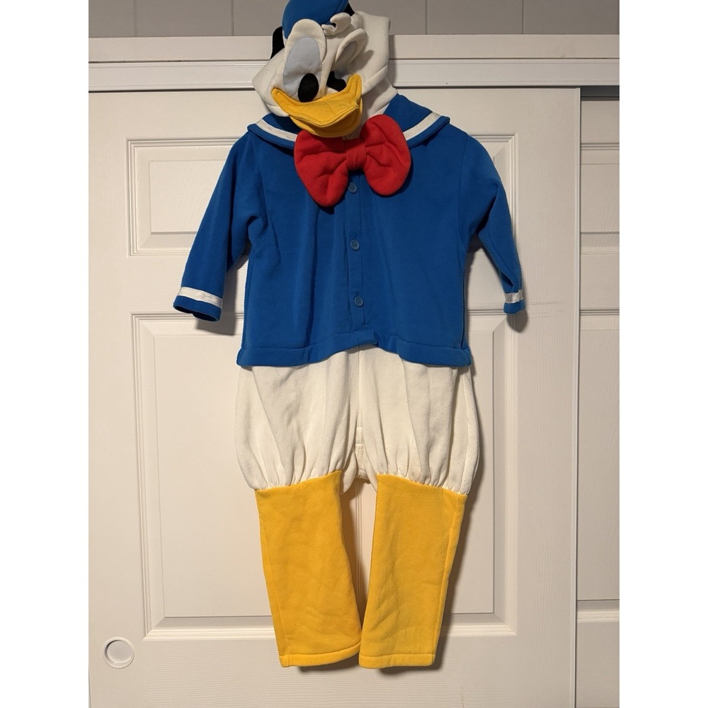 Vintage Disney Donald Duck Costume Kids 5 6 120 Hooded Party Hero Walt Disney Co
